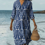 Women's Vintage Ethnic Pattern Art Print Cotton Dress