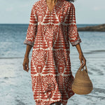 Women's Vintage Ethnic Pattern Art Print Cotton Dress
