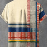 Men's Abstract Geometric Pattern Art Print Casual 100% Cotton Shirt