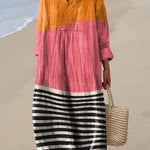 Women's Abstract Pattern Art Print Casual 100% Cotton Wide Leg Jumpsuit