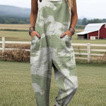 Women's Lovely Horse Pattern Art Print Casual 100% Cotton Wide Leg Jumpsuit