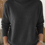Women's Solid Color Casual Knit Turtleneck Pullover Sweater