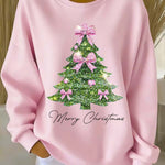 Women's Christmas Tree Art Print Casual Sweatshirt