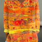 Women's Vintage  Art Print Casual Cotton And Linen 3/4 Sleeve Shirt
