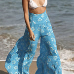 Tie-dye Printed Waisted Flared Track Pants