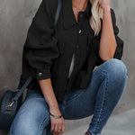 Women's Waffle Cardigan Short Top Jacket
