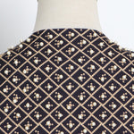 Long Sleeves Loose Beads Printed V-Neck Blazer Outerwear