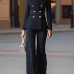 Loose Wide Leg Striped Pants Suits Bottoms Trousers