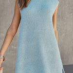 Casual Solid Slit O Neck A Line Dresses