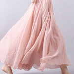 Casual A-Line Elastic Waist Solid Color Skirts
