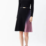 ROMANCE THAT WOWS PLEATED BELTED KNIT DRESS