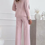 High Waist Straight Leg Suit Pants