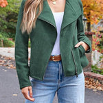 Margovil Zip Up Pocketed Faux Suede Moto Jacket(in 7 Colors)