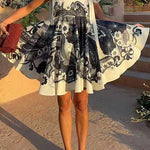 Margovil Bow Shoulder Floral Print Mini Cami Dress