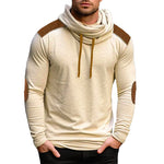 Men's Casual Color Block Pile Collar Long Sleeve T-Shirt