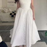 Margovil Cap Sleeves Open Back Waisted Swing Midi Dress