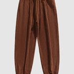 Men's corduroy letter embroidered preppy casual pants