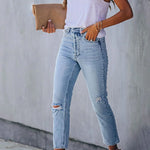 Margovil High Rise Distressed Ripped Skinny Jeans