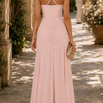 Margovil Sleeveless Back Criss Cross Swing Maxi Dress