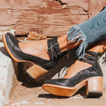 Florencia | Classic Leather Strap Heels