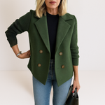 Martine™ - Elegant Jacket with Knitted Sleeves