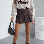Margovil High Rise Pleated A-line Mini Skort