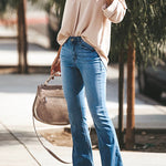 Margovil Distressed Bell Bottoms Skinny Denim Pants