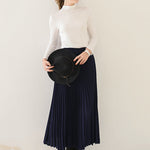 10 Colors Simple Solid Color Long Sleeves High-Neck T-Shirt Top