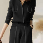 Long Sleeves Loose Split-Joint V-Neck Cardigan Tops