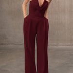 V Neck Strapless Pocketed Wide Leg Jumpsuit (in 6 Colors)