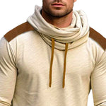 Men's Casual Color Block Pile Collar Long Sleeve T-Shirt