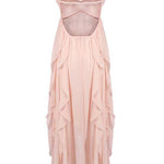 Margovil Sleeveless Open Back Ruffle Trim Slit Maxi Dress