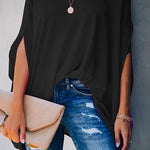 Margovil V Neck Batwing Short Sleeve Oversized T Shirt