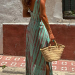 Eleanor Tie-dye Print Cutout Design Slit Stretch Dress