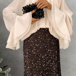CREAM RUFFLED BLOUSE