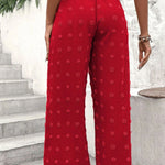 High Waist Jacquard Wide Leg Pants Casual Trousers