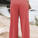 Fresh Air Linen Blend Pocketed Smocked Pants