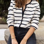 MINERVA striped crew neck jacket