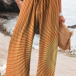 Celestial Sun Art Printed Women's Cotton And Linen Casual Pants