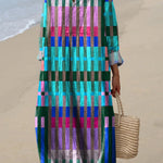 Colorful Geometric Pattern Printed Women's Dress