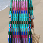 Colorful Geometric Pattern Printed Women's Dress