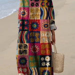 Tropical Summer Check Pattern Printed Women's Dress
