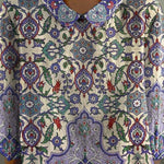 Summer Ethnic Pattern Printed Women's Casual Cotton And Linen 3/4 Sleeve Shirt