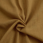 Women's Mustard Elegant Linen Blended Button - Front Belted Midi Shirt Dress