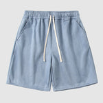 Men's Solid Suede Sleeveless Crew Neck T-Shirt Shorts Set