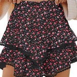 Margovil Elastic Waist Ruffle Layered Mini Skirt