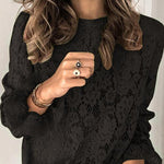 Margovil Bell Sleeves Lace Pullover Tops