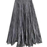 A-Line Irregular Clipping High-Waisted Pleated Solid Color Skirts
