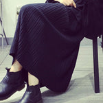 Casual Solid Color Elasticity Waist Pleated Skirts