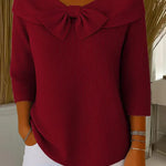 SERENNA | Women's Sweater with Bow and Round Neckline